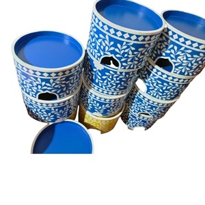 Juego de regalo de Ramadán Eid de estilo árabe, soporte de pastel con incrustaciones de fregona y tapa de madera, decoración de postre de nácar - Product Image 2