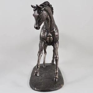 Escultura de caballo de bronce fundido en frío árabe Cantering - Product Image 4