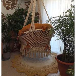 Silla Columpio de Macramé Bohemia, Portátil y Plegable, Hamaca para Interiores y Exteriores, para Jardín, Camping y Relajación - Product Image 2