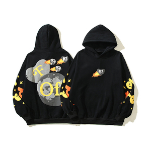 100% algodón polar pulóver Puff estampado Sudadera con capucha para hombres logotipo personalizado invierno patrón sólido diseño estacional cálido bolsillo con capucha precio - Product Image 2