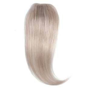 <b>Clip</b>-<b>In</b> Remy Indian Human Hair <b>Bangs</b> with Layers 12 Inches Cool Beige Blonde #17 Volumizing Hair Extensions - Product Image 2