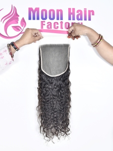 Super Extensiones de cabello rizado con cierre de calidad de exportación, textura suave y sedosa, largo, indio, grueso, disponible para la venta por exportación - Product Image 2