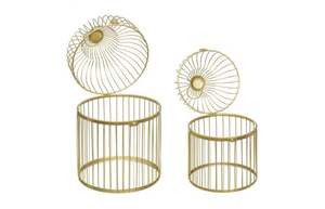 Haute Qualité Petite Cage Pour Animaux De Compagnie En Acier 2 Or Finition Oiseaux Classique De Luxe Saison Festive Décor À La Maison Article-Prix Direct Usine - Product Image 2