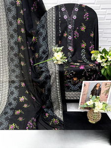 Dhwaja Export Salwar Kameez en coton premium pour femme, style de fête, toutes saisons, coupe confortable, imprimé lourd, haut, bas et dupatta, livraison rapide - Product Image 3