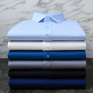 Camisas de vestir de algodón 100% de alta calidad para hombre, blancas, sólidas, sin arrugas con patrón Floral, buenas para compra personalizada al por mayor - Product Image 6