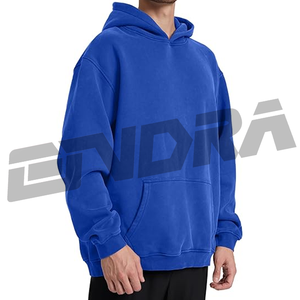 เสื้อฮู้ดดี้สีน้ำเงินทรงโอเวอร์ไซส์ ออกแบบมาสำหรับคนรักสตรีทแวร์ เนื้อผ้านุ่ม ระบายอากาศได้ดี สไตล์สบายๆ สำหรับใส่ลำลองในชีวิตประจำวัน - Product Image 2