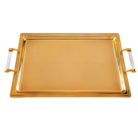 Haute qualité Antique argent décoratif maison plateau de service meilleure qualité nouveau design en relief aluminium métal artisanat plateau