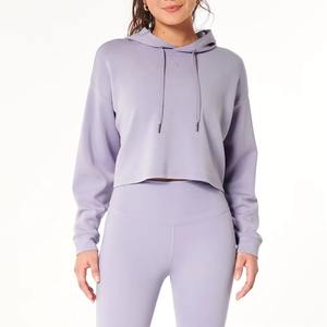 Sudadera corta personalizada para mujer, venta al por mayor, sudadera corta para uso diario, comodidad premium - Product Image 3