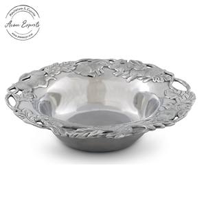 Elegante cuenco de aluminio para servir con patrón de hojas en relieve, Ideal para comedor, centro de mesa, decoración del hogar y propósito de regalo - Product Image 5