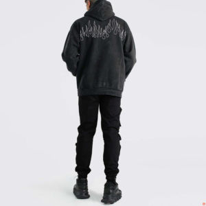 Haute qualité 100% coton français éponge lavé à l'acide sweats à capuche hommes Logo personnalisé impression chaude en gros hiver mode - Product Image 2