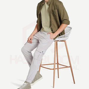 Pantalon de survêtement pour hommes sur mesure 100% coton Style décontracté avec motif droit pantalon délavé-Vente en gros en vrac - Product Image 3