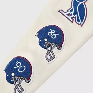 Veste d'hiver pour homme bleu lettre Baseball Varsity décontracté coupe ample col montant mince écologique coupe-vent grande taille - Product Image 4