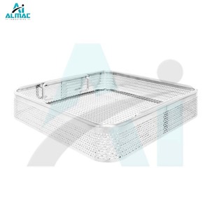 Cesta de Almacenamiento ALMAC Din, Base Plana, Laterales Perforados, para un Almacenamiento Confiable de Instrumentos, Manipulación Segura, Certificación CE, Hospitales, UCI - Product Image 1