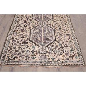 Turkish Large Rug 4.9x8.2 ft (150x249 cm), Vintage <b>Brown</b> Floral <b>Wool</b> Rug - Product Image 5