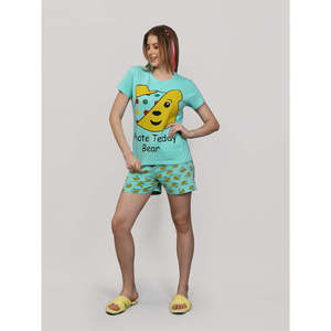 Conjunto de Pantalones Cortos de Jersey 100% Algodón, Tela Verde - Product Image 1