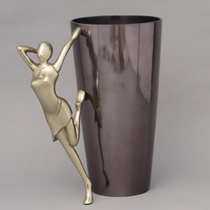 Royal <b>Gold</b> Leaf Design Flower <b>Vase</b> for Home And Villa Decoration New Launched Aluminum Metal Flower <b>Vases</b> - Product Image 3
