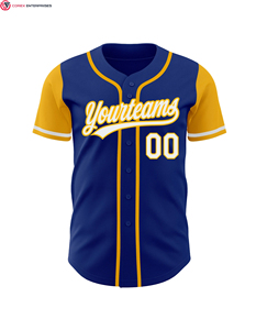 Ensembles de maillots de baseball et de softball à sublimation bicolore authentique blanc-or royal pour hommes et femmes - Product Image 2