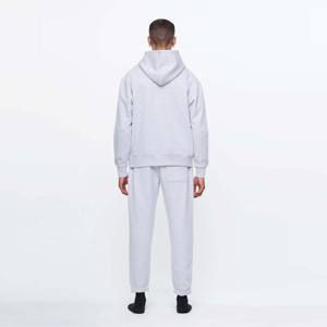 Chándal gris de lana de peso pesado Premium para hombre-Conjunto de sudadera con capucha y Jogger acogedor y cómodo, ideal para capas de invierno - Product Image 2