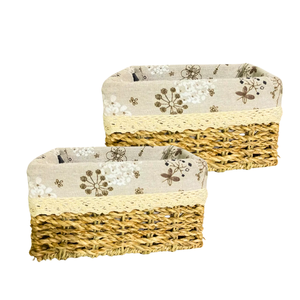 CESTA DE ALMACENAMIENTO DE HIERBA MARINA Cesta de almacenamiento de algas marinas naturales con forro de algodón Forma rectangular, diseño hecho a mano Artesanía de Vietnam - Product Image 1