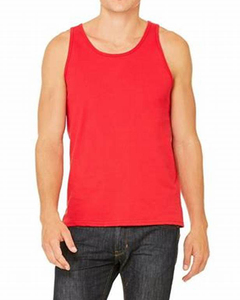 Camiseta sin Mangas de Algodón Rojo para Hombre SKYRAY IMPEX, Cuello Redondo, Color Sólido, Informal, Tejida, Ecológica - Product Image 1