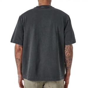 2023 Blank Heavyweight T-Shirt Vintage Style Unisex T Shirt Men <b>Drop</b> Shoulder Short Sleeve <b>Acid</b> Wash T-shirt OEM and customized - Product Image 2