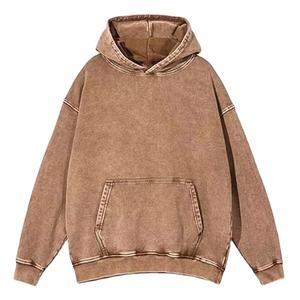 Vente en gros OEM Sweat à capuche unisexe surdimensionné vintage délavé au soleil et à l'acide, avec logo et design personnalisés 2026 - Product Image 1