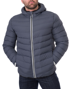 Chaqueta de Invierno para Hombre, Acolchada, con Capucha, Cuello Alto, Logotipo Frontal, Resistente al Viento e Impermeable - Product Image 4