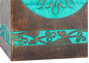 Urna de madera, urnas conmemorativas para cenizas humanas, urna para hombre adulto o árbol de la vida para cenizas, urnas funerarias para columbario, verde por AYAANS - Product Image 2