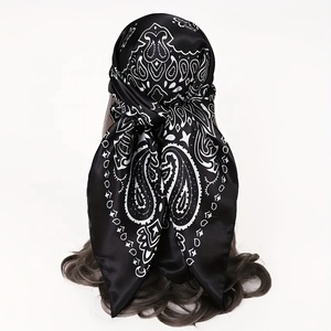 Écharpes carrées en satin effet soie personnalisées, fabriquées en usine, pour femmes, foulards de cou et bandanas – Offre spéciale - Product Image 2