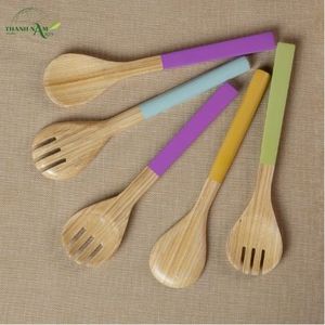 Ensemble cuillère et fourchette en bambou écologique - Product Image 6