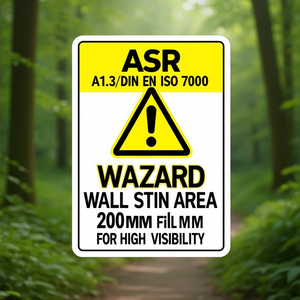 ASR A1.3/DIN EN ISO 7010 Señal de Advertencia de Área Peligrosa en Vinilo de 200 mm para Alta Visibilidad - Product Image 3