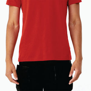 Sólido Rojo Mezcla Unisex CVC Camiseta de manga corta: 52% Airlume Peinado y Ring Spun Algodón, 48% Poly, 32 Singles, 4,2 oz - Product Image 6