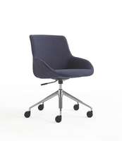 Fauteuil de loisirs moderne avec mousse moulée, base en aluminium, roulettes en nylon pour bureau, hôtel, usage domestique