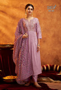 Nouveau tissu de soie mélangé traditionnel indien viscose à la mode broderie Kurti du fournisseur indien au meilleur prix - Product Image 4