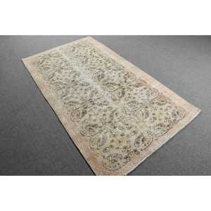 พรมขนาด 3.7x6.4 ฟุต, พรมวินเทจตุรกี, พรมขนสัตว์สีน้ำตาล - Product Image 2