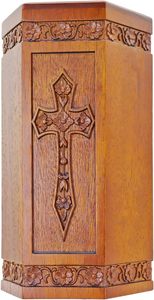 Urnas para cremación de madera para cenizas humanas, cruces de grabado a mano para adultos, urna funeraria para madre, papá, exhibición de entierro en casa - Product Image 2