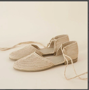 รองเท้าแตะ Raffia Moroccan แฟชั่นแบนทำด้วยมือปรับแต่งได้ตามต้องการ - Product Image 2