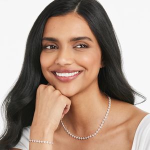 สร้อยคอดอกไม้เพชรโมอิส4มม. สุดหรูสร้อยคอเงิน/ทอง10ชุบดีไซน์ทันสมัยของขวัญหมั้นงานแต่งงานที่มีคุณภาพ - Product Image 5