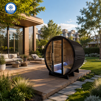 Ruang Sauna Luar Ruangan Mewah OMNI Modern untuk 4 Orang dengan Tungku Sauna untuk Resort, Taman, Vila, Teras, dan Relaksasi