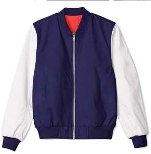 Veste bomber classique confortable à motif brodé en gros 2025 VERIOS COLOR Noir Rouge Fin Hiver Badge Frontal - Product Image 5
