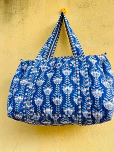 Bolsa de Lona de Algodón Acolchada con Estampado Artesanal, Bolsa de Viaje, Bolsa Deportiva, Bolsa de Hombro para Gimnasio, Yoga, Picnic, Regalo al por Mayor, Oficina - Product Image 6