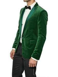 <b>Men's</b> Premium Quality Royal Green <b>Velvet</b> Slim Fit Tuxedo <b>Jacket</b> With Satin Lapel <b>Men</b> Quilted Smoking <b>Jacket</b> Robe Handmade Blazer - Product Image 3