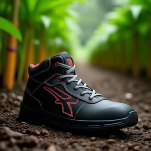 Botas de Seguridad con Cordones Sting Construction Talla 41 W.11 Negro-Rojo con Puntera de Acero Antiaplastamiento, Cómodas y Seguras, Calzado de Seguridad ESD - Product Image 3
