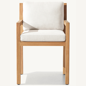 Chaise individuelle en teck au style moderne, équipée d'un mousse souple et durable pour une utilisation en extérieur - Product Image 1