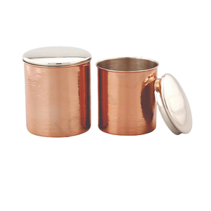 Recipiente de Color cobre de acero inoxidable, Juego de 2 uds., juego de recipientes de almacenamiento para usos en la cocina, diseño de martillado a precios bajos - Product Image 1