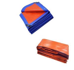 Bâche en PE haute résistance bleue/orange, haute durabilité, imperméable, couverture en plastique, options de couleur et de taille, qualité professionnelle - Product Image 1