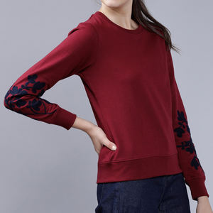 New Design Autumn Winter Casual Solid Women's <b>Lined</b> <b>Fleece</b> Breathable Windproof Eco-Friendly Loose Crew Neck Sweatshirt Custom - Product Image 4