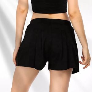 Pantalones cortos plisados con bolsillos para mujer, ropa para correr, Fitness y Yoga, para relajarse - Product Image 3