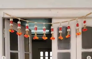 ที่แขวนประตูด้านหน้าสำหรับตกแต่งบ้านดอกไม้งานแต่งงานและวัดแบบอินเดียใช้ซ้ำได้สำหรับตกแต่งบ้านด้วยดอกไม้ - Product Image 3