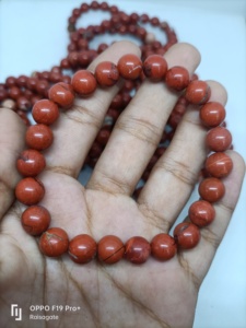 Earthy Red Jasper Stretch <b>Bracelet</b> Handmade Natural Gemstone <b>Beads</b> Protective Crystal Jewelry for <b>Men</b> and Women - Product Image 3